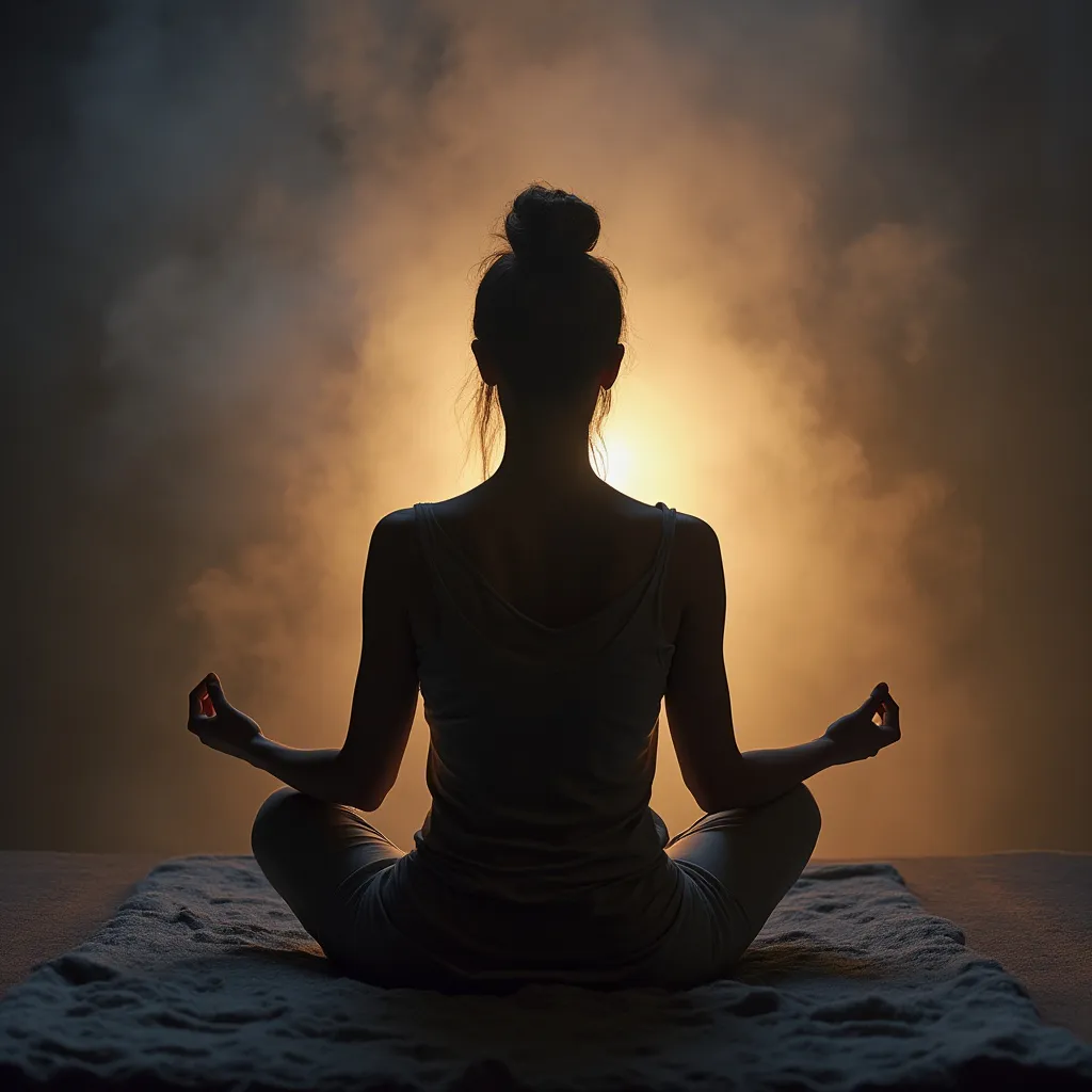 Persona meditando tras clase de pilates